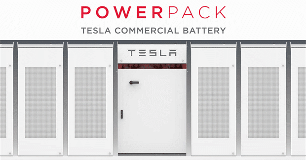 Tesla Powerpack battery can store excess solar power