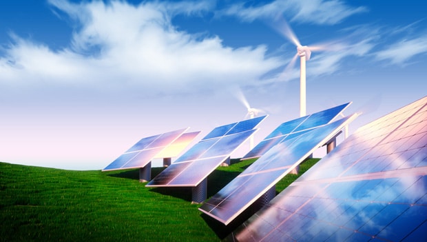 Renewable energy - solar power and wind