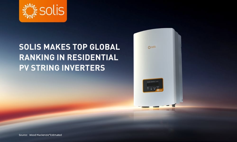 Solis top global ranking in residential PV string inverters